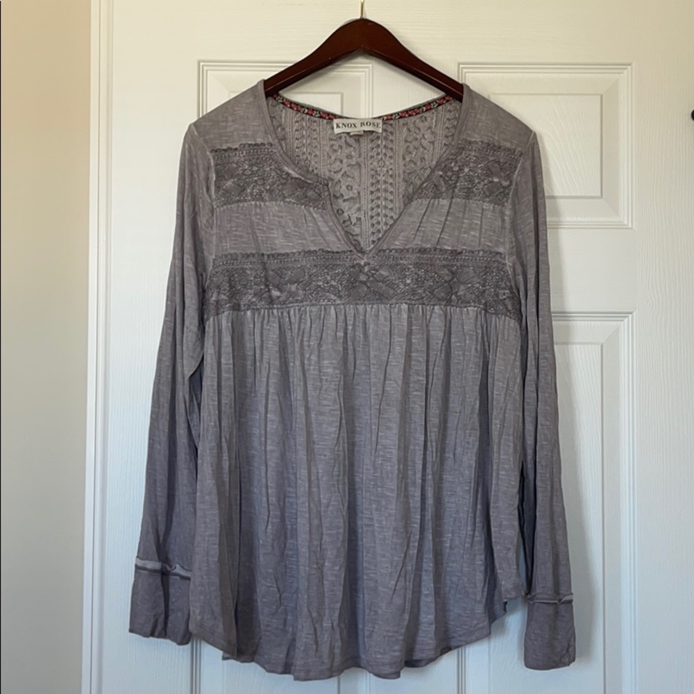 Long sleeve boho lace top